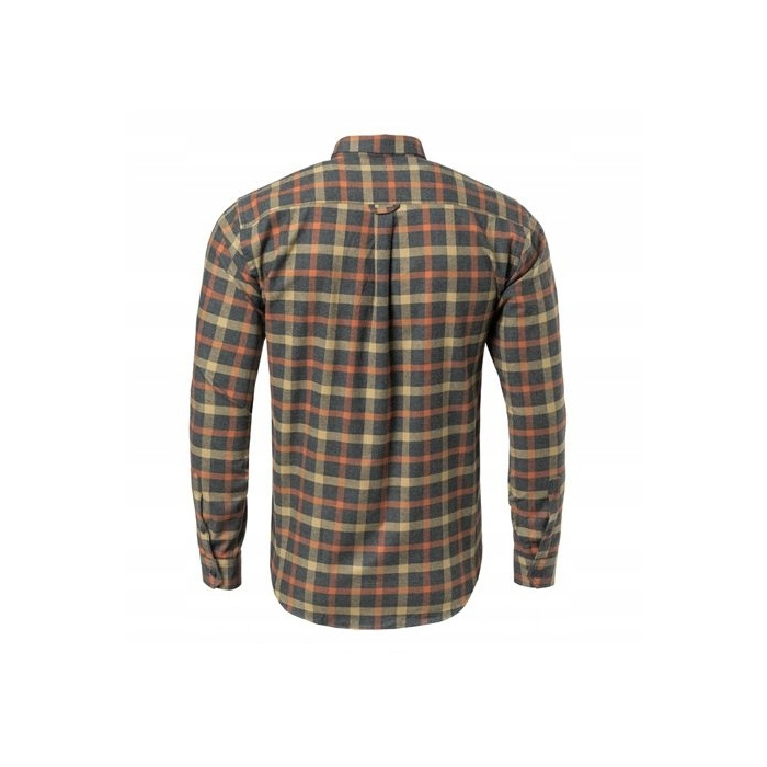 Koszula flanelowa męska Sandvik w beżowo-pomarańczową kratę